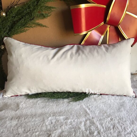 Dachshund Embroidered Dog Accent Striped Lumbar Pillow - Picture 4 of 7